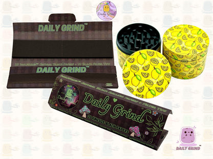 Juicy Lemon Slices Fruit Candy Yellow - 50mm 4-Piece High Quality Custom Metal Tobacco Herb Grinder Gift Idea