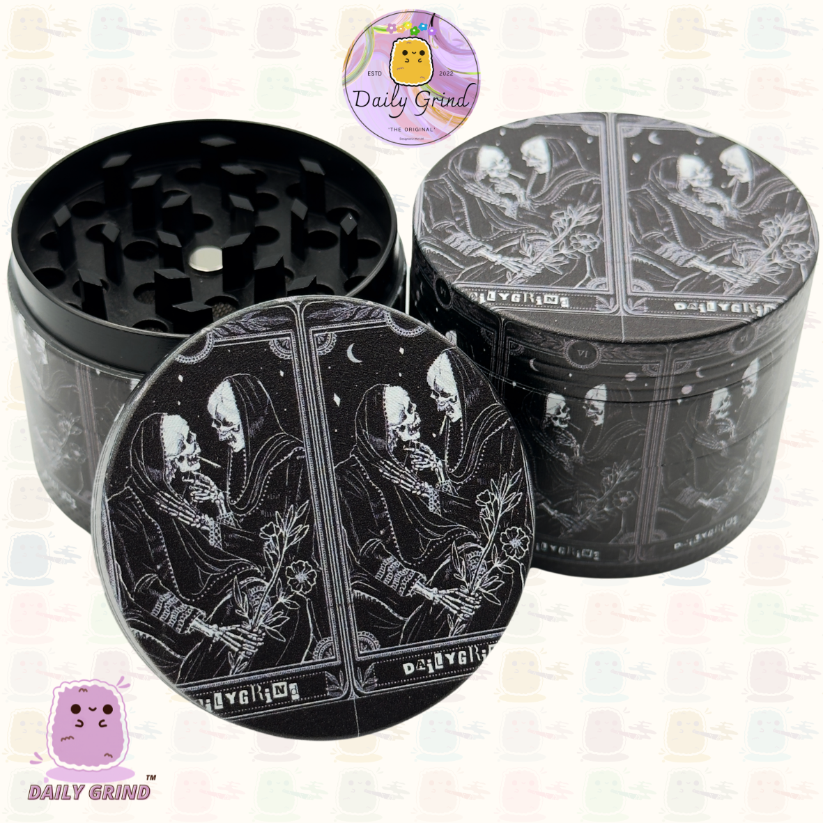 Motif Trippy coloré ondulé liquide Hallucination 50mm 4 pièces haute qualité personnalisé métal herbe broyeur cadeau 