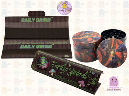 Crow Corvid Raven - 50mm Premium 4-Piece Custom Metal Tobacco Herb Grinder Gift Idea