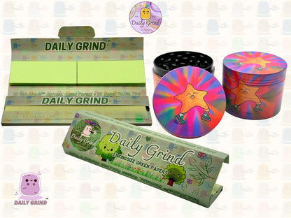 Happy Star Kawaii Tie Dye Cute - 50mm 4-Piece High Quality Custom Metal Tobacco Herb Grinder Gift Idea