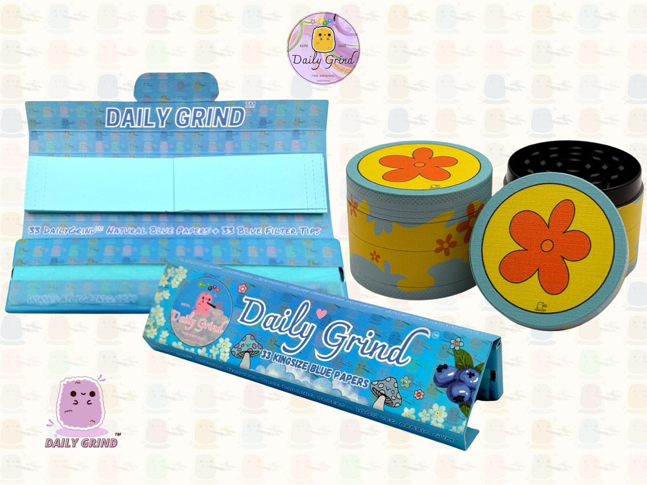 70’s Flower Power 60's Cute Peace Nostalgia - 50mm 4-Piece High Quality Custom Metal Tobacco Herb Grinder Gift Idea