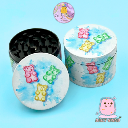 Gummy Bear Sweet Candy Cute - 50mm 4-Piece High Quality Custom Metal Tobacco Herb Grinder Gift Idea