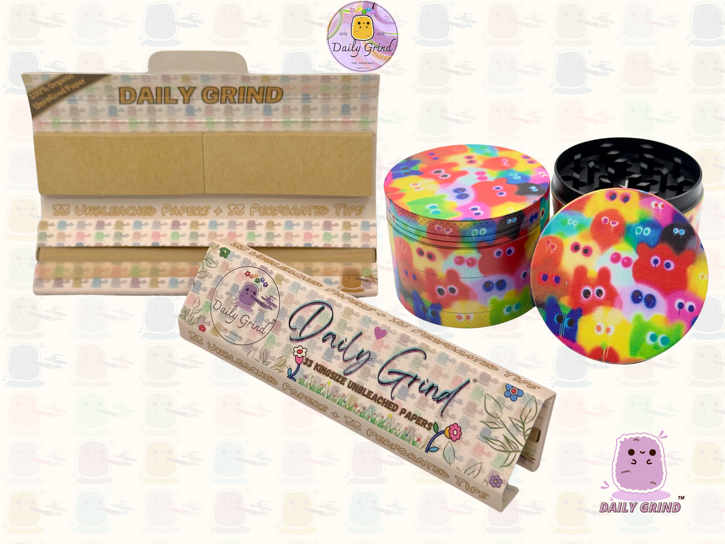 Motif Trippy coloré ondulé liquide Hallucination 50mm 4 pièces haute qualité personnalisé métal herbe broyeur cadeau 
