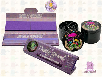 Setas forrajeras Hongos Manos Myco Design - 50 mm 4 piezas Regalo de molinillo de hierbas de metal personalizado de alta calidad 