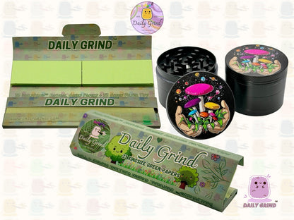 Setas forrajeras Hongos Manos Myco Design - 50 mm 4 piezas Regalo de molinillo de hierbas de metal personalizado de alta calidad 