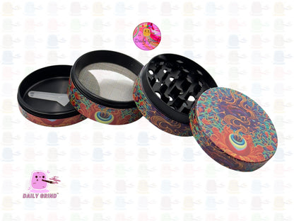 Third Eye Spiritual Awakening Man Floating Esoteric Art - 50mm Premium 4-Piece Custom Metal Kitchen Herb Grinder Gift Idea