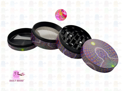 Esoteric Purple Man Moment of Clarity - 50mm Premium 4-Piece Custom Metal Kitchen Herb Grinder Gift Idea