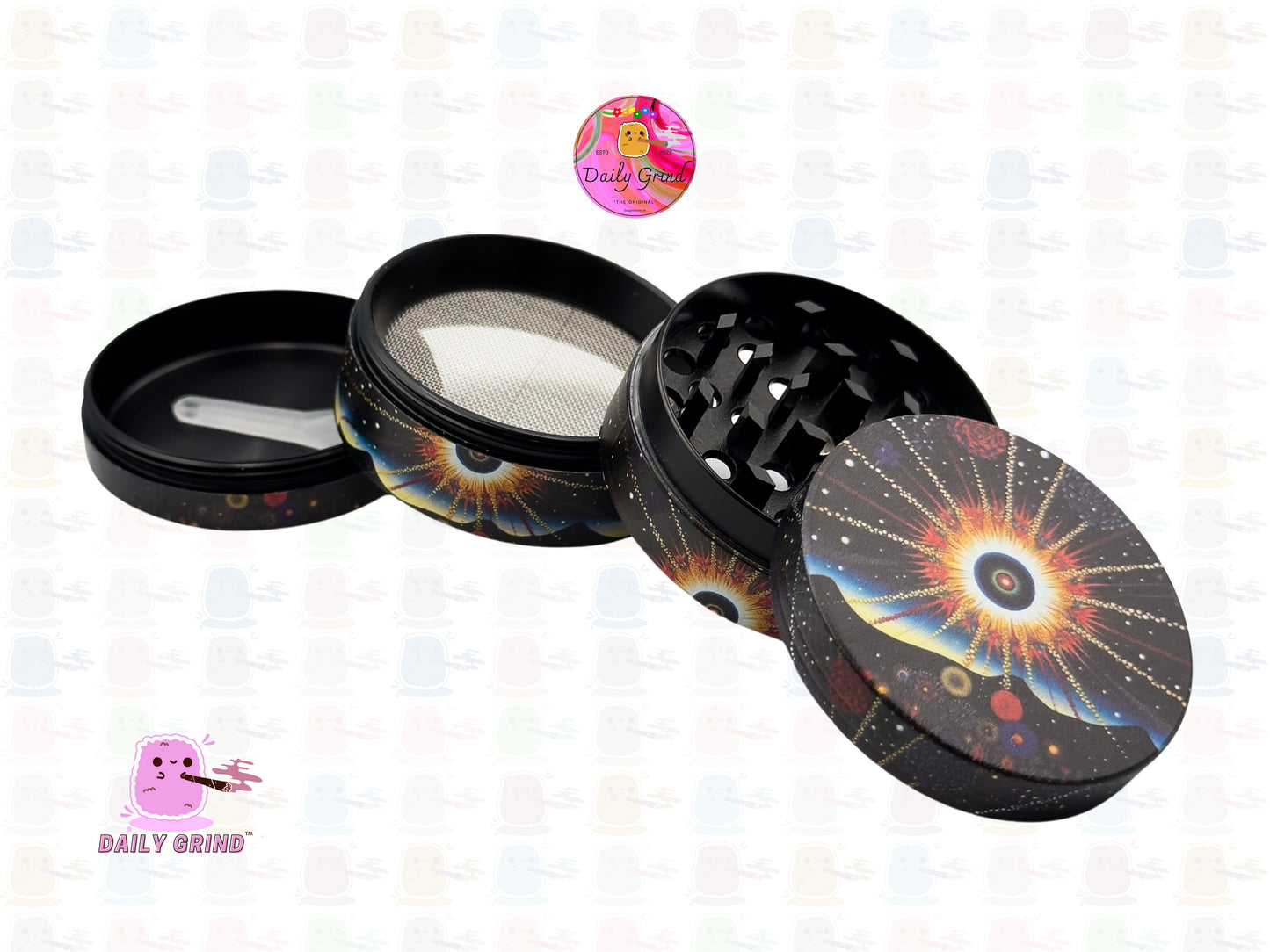 Exploding Star Esoteric Planets at Dawn - 50mm Premium 4-Piece Custom Metal Kitchen Herb Grinder Gift Idea