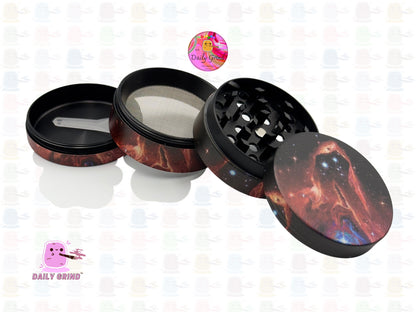 Man Shushing in the Stars...eediyat - 50mm Premium 4-Piece Custom Metal Kitchen Herb Grinder Gift Idea