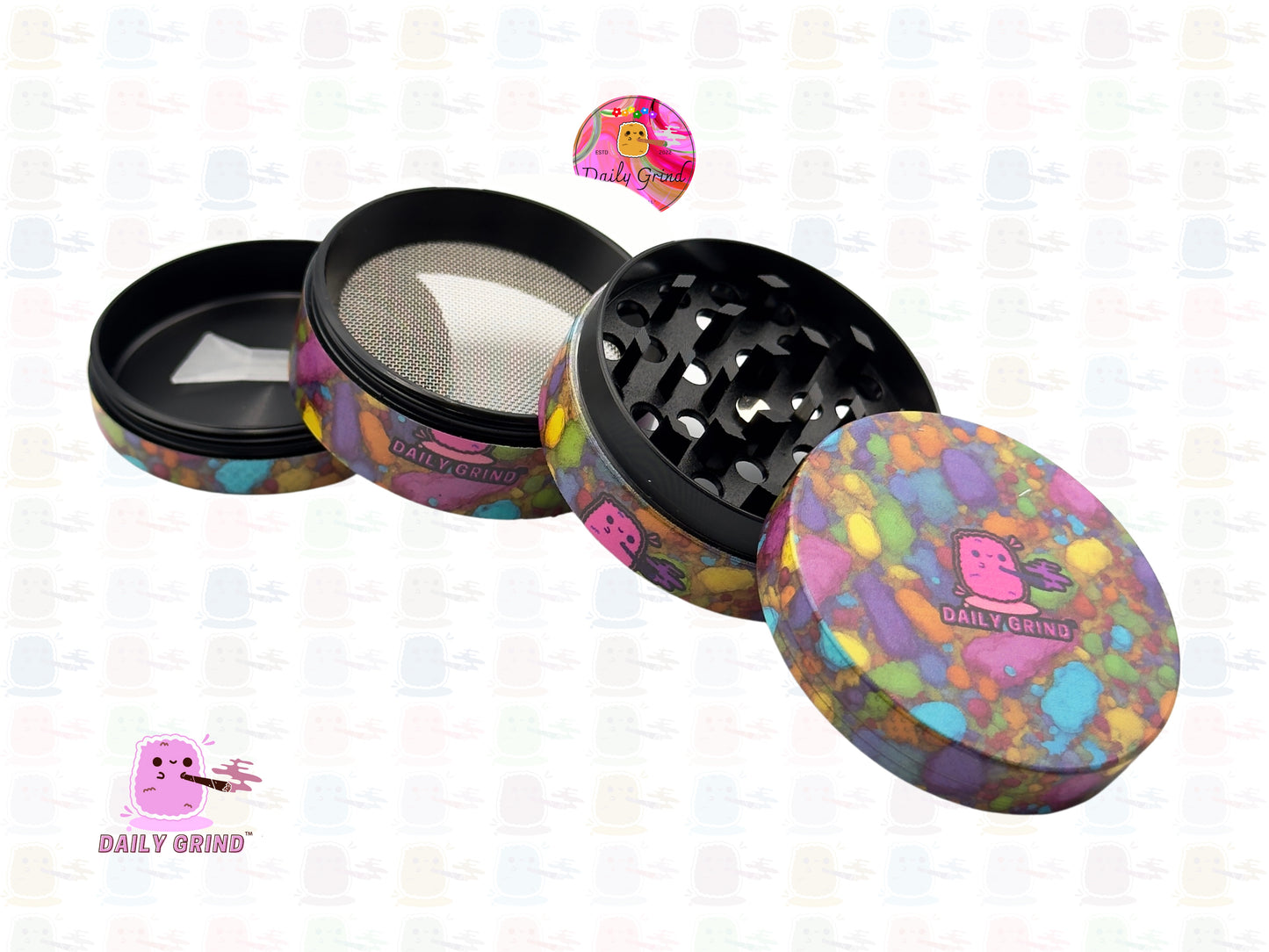 Colourful Sweets or Candy - 50mm Premium 4-Piece Custom Metal Kitchen Herb Grinder Gift Idea