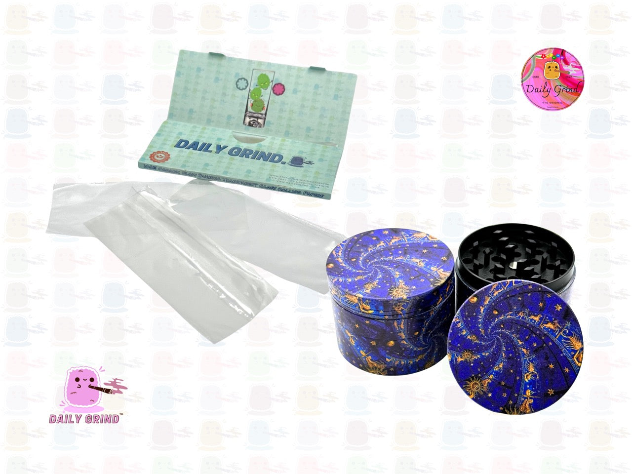 Motif Trippy coloré ondulé liquide Hallucination 50mm 4 pièces haute qualité personnalisé métal herbe broyeur cadeau 