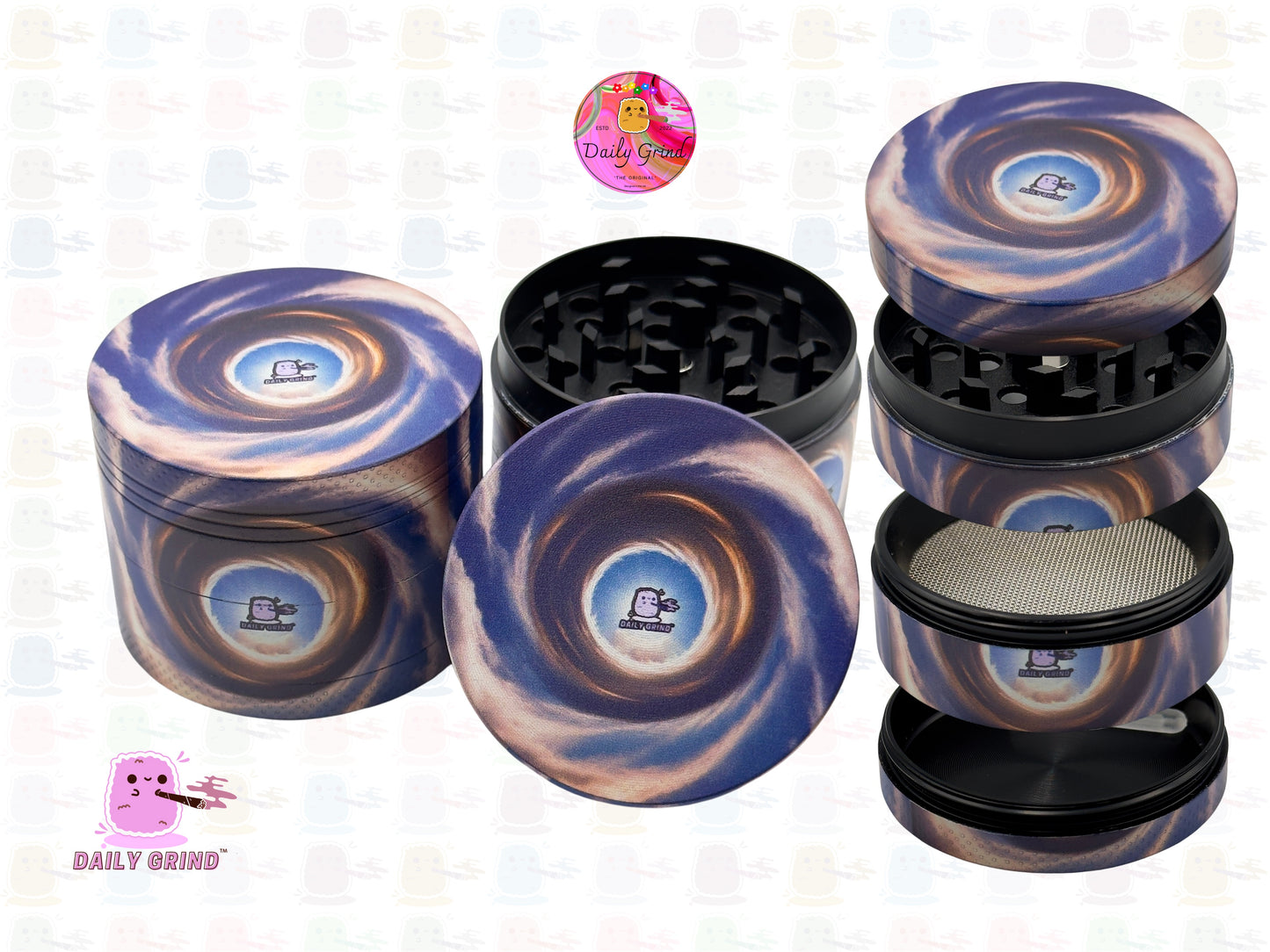 Portal In The Sky Vision to Another World - 50mm Premium 4-Piece Custom Metal Kitchen Herb Grinder Gift Idea