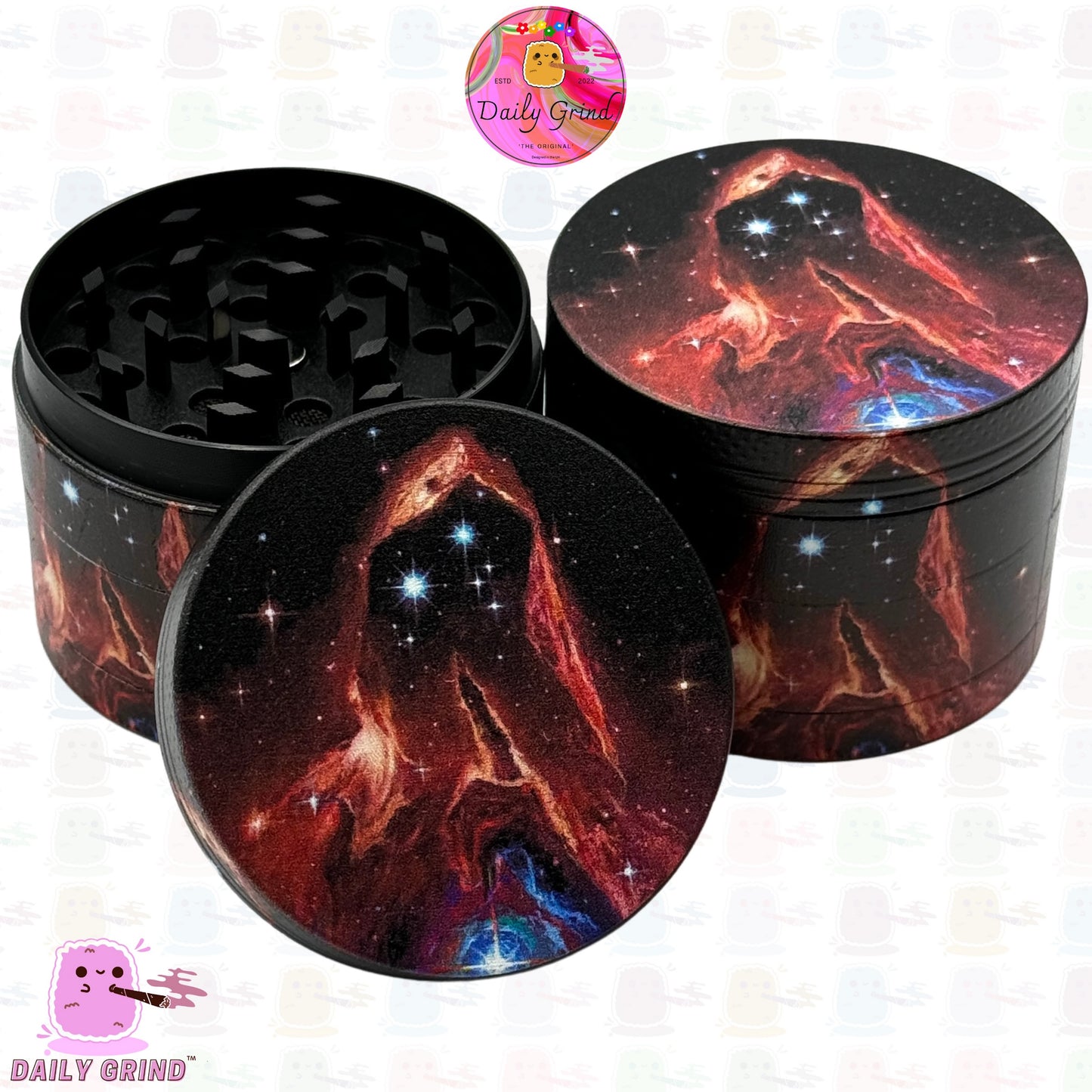 Man Shushing in the Stars...eediyat - 50mm Premium 4-Piece Custom Metal Kitchen Herb Grinder Gift Idea