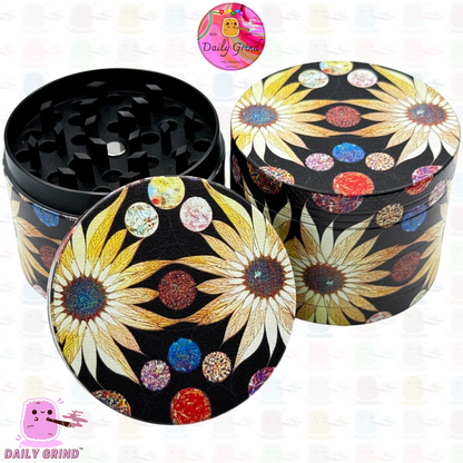 Colourful Mystical Planets & Stars Astrology - 50mm 4-Piece High Quality Custom Metal Kitchen Herb Grinder Gift Idea