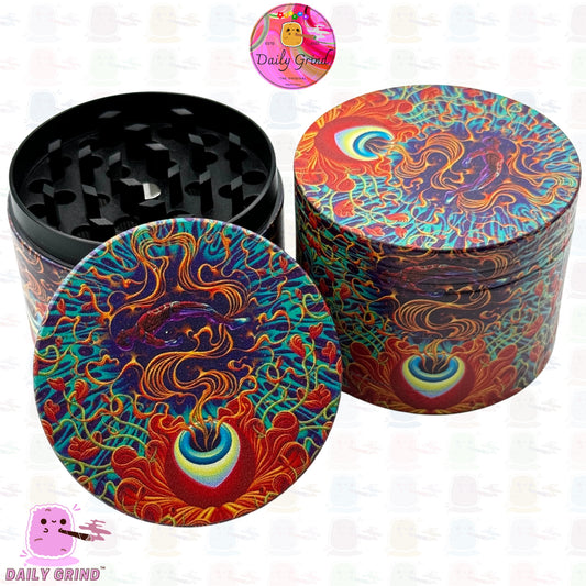 Third Eye Spiritual Awakening Man Floating Esoteric Art - 50mm Premium 4-Piece Custom Metal Kitchen Herb Grinder Gift Idea