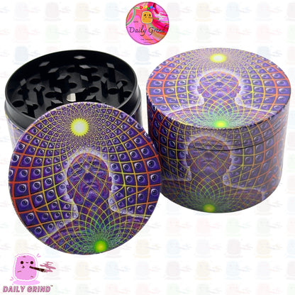 Esoteric Purple Man Moment of Clarity - 50mm Premium 4-Piece Custom Metal Kitchen Herb Grinder Gift Idea