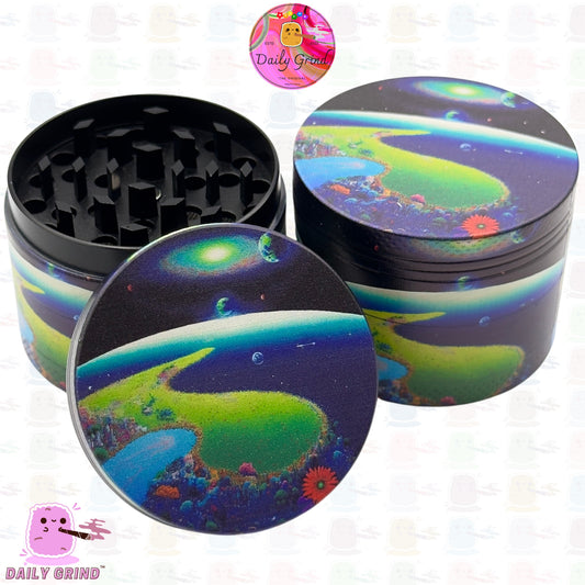 Outer Space Fantasy Cartoon - 50mm Premium 4-Piece Custom Metal Kitchen Herb Grinder Gift Idea