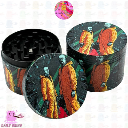 Classic TV Teacher Turned Kingpin Cartoon Parody - 50mm Premium 4-Piece Custom Metal Kitchen Herb Grinder Gift Idea