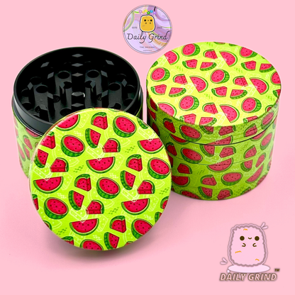 Conception mignonne de dessin animé de pastèque de bonbons de fruits - 50mm 4 pièces cadeau de broyeur d'herbes en métal de haute qualité 