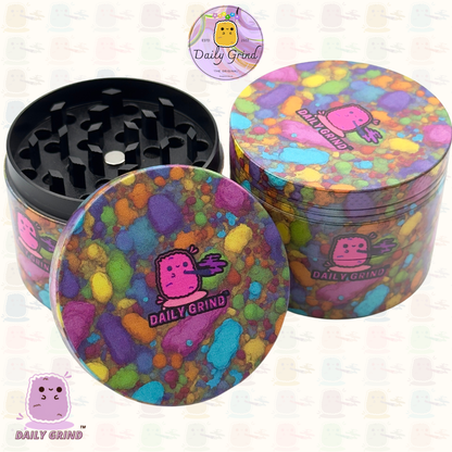 Motif Trippy coloré ondulé liquide Hallucination 50mm 4 pièces haute qualité personnalisé métal herbe broyeur cadeau 