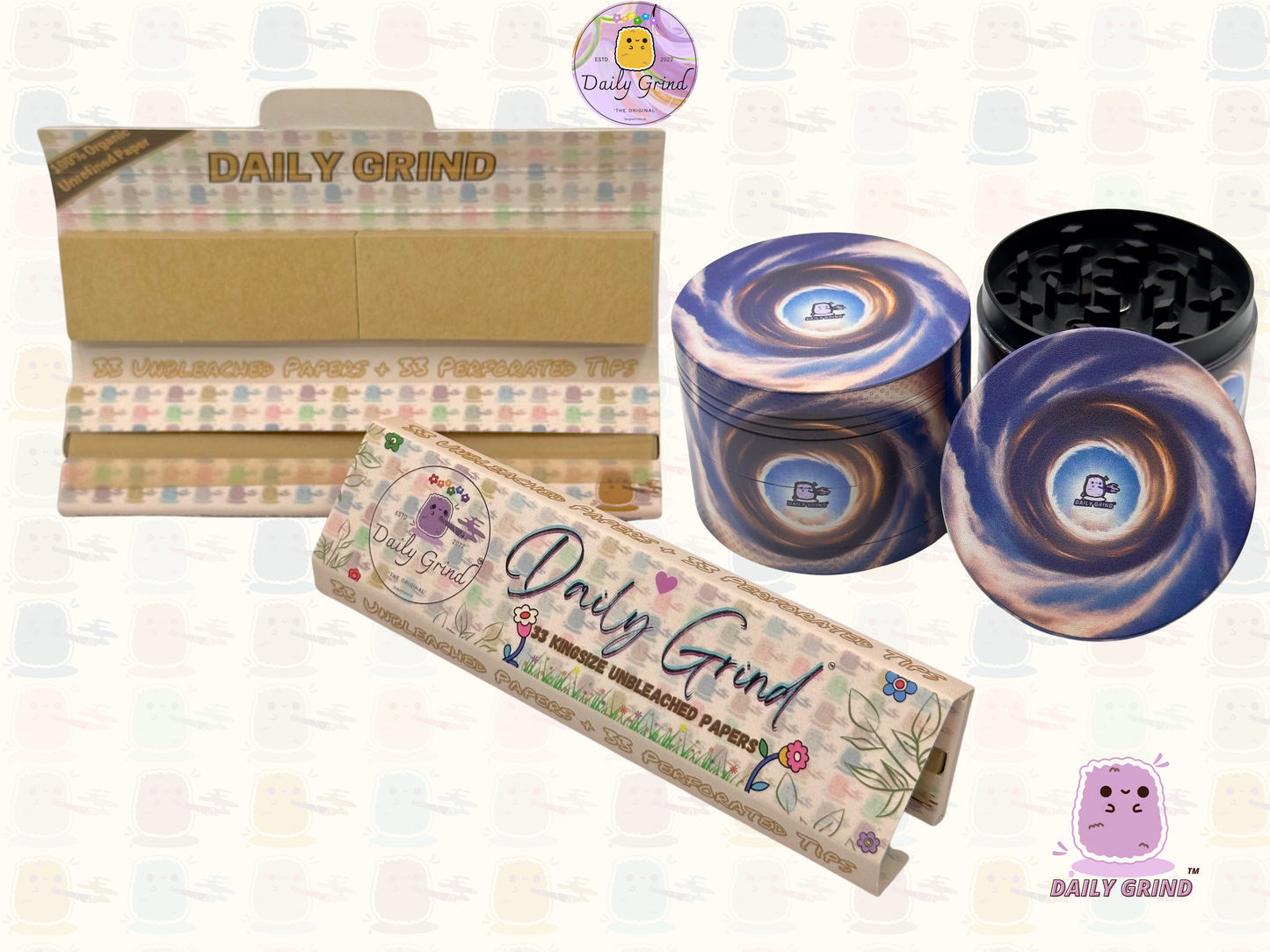 Motif Trippy coloré ondulé liquide Hallucination 50mm 4 pièces haute qualité personnalisé métal herbe broyeur cadeau 