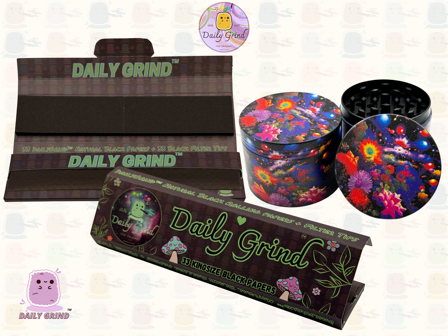 Fantasy Night Garden Flower Dream - 50mm 4-Piece High Quality Custom Metal Tobacco Herb Grinder Gift Idea