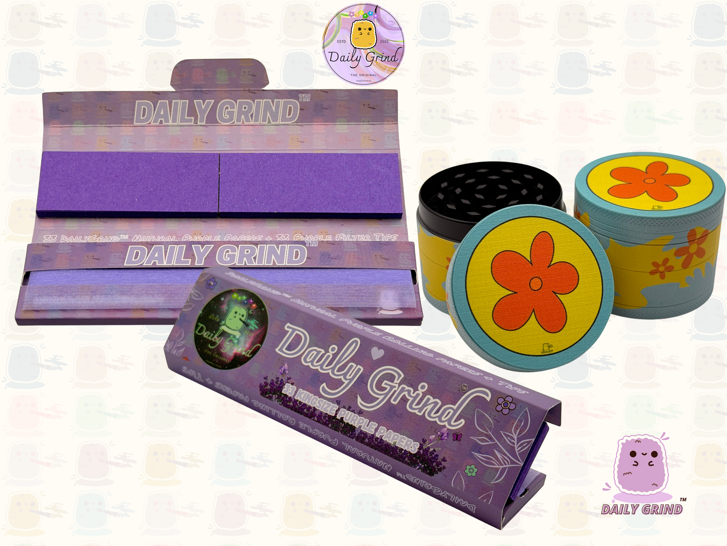 70’s Flower Power 60's Cute Peace Nostalgia - 50mm 4-Piece High Quality Custom Metal Tobacco Herb Grinder Gift Idea