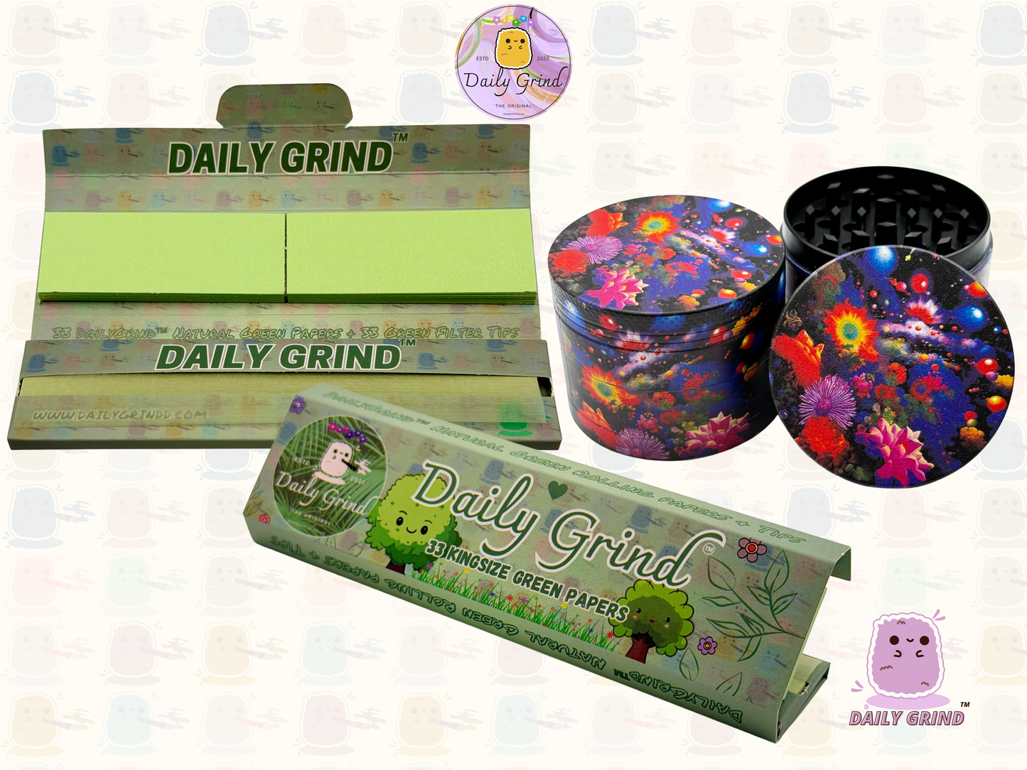 Fantasy Night Garden Flower Dream - 50mm 4-Piece High Quality Custom Metal Tobacco Herb Grinder Gift Idea