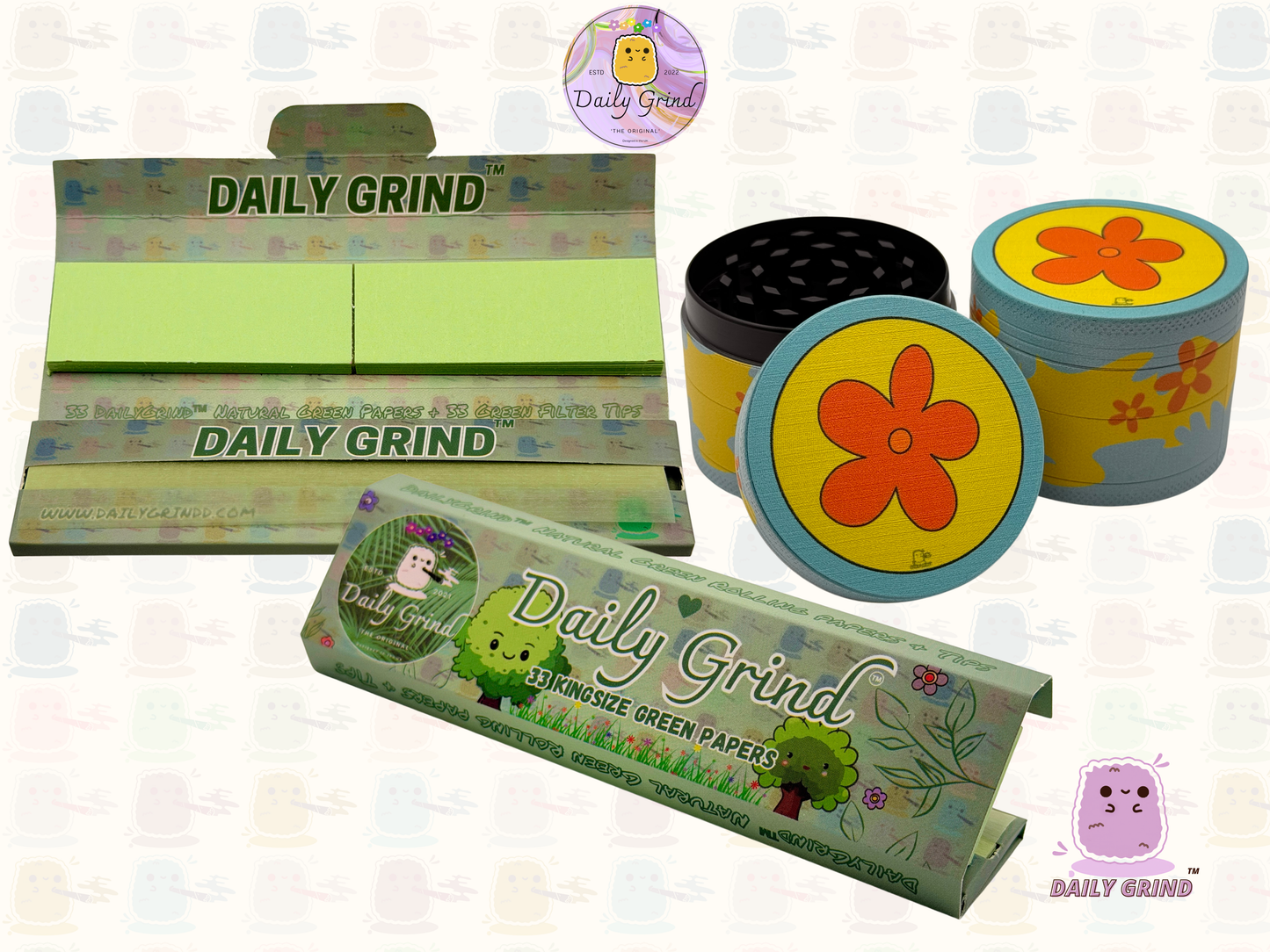 70’s Flower Power 60's Cute Peace Nostalgia - 50mm 4-Piece High Quality Custom Metal Tobacco Herb Grinder Gift Idea