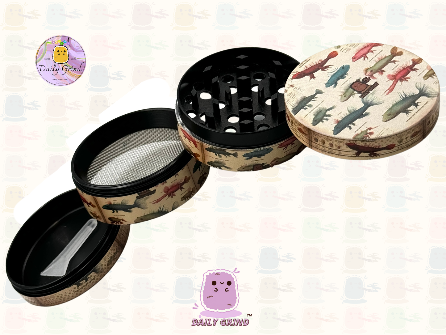 Motif Trippy coloré ondulé liquide Hallucination 50mm 4 pièces haute qualité personnalisé métal herbe broyeur cadeau 