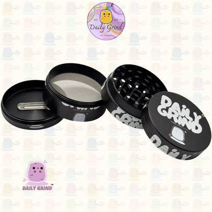 Black Made with Love Daily Grind - 50mm Premium 4-Piece Custom Metal Tobacco Herb Grinder Cute Gift