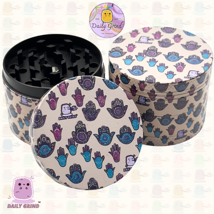 Motif Trippy coloré ondulé liquide Hallucination 50mm 4 pièces haute qualité personnalisé métal herbe broyeur cadeau 
