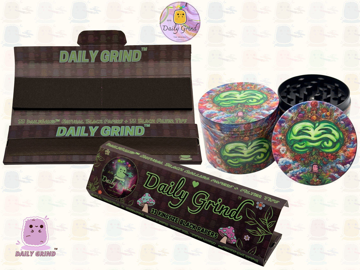 Motif Trippy coloré ondulé liquide Hallucination 50mm 4 pièces haute qualité personnalisé métal herbe broyeur cadeau 