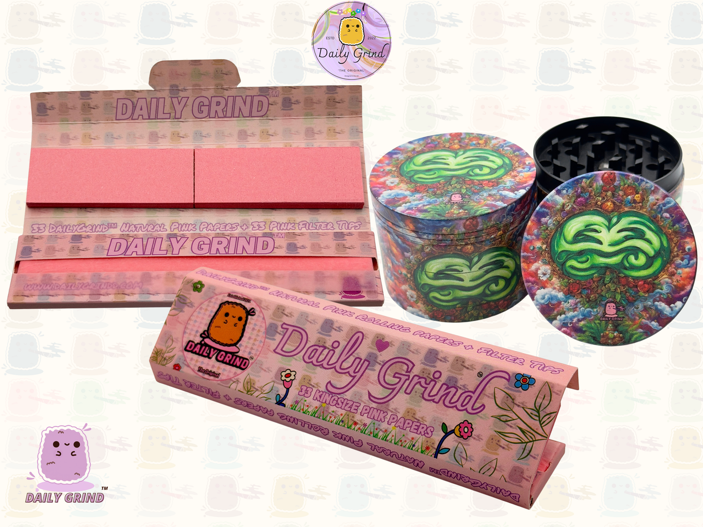 Motif Trippy coloré ondulé liquide Hallucination 50mm 4 pièces haute qualité personnalisé métal herbe broyeur cadeau 