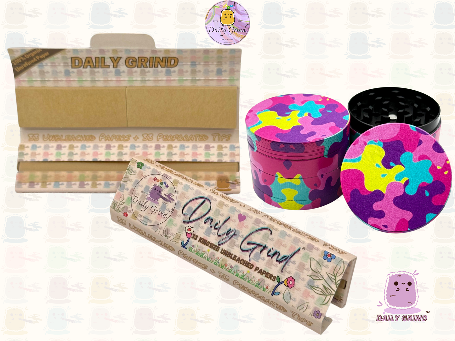 Motif Trippy coloré ondulé liquide Hallucination 50mm 4 pièces haute qualité personnalisé métal herbe broyeur cadeau 