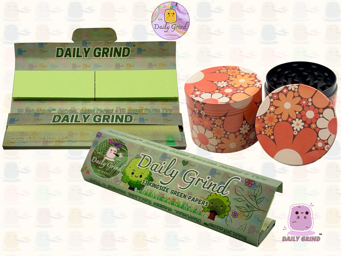 Motif Trippy coloré ondulé liquide Hallucination 50mm 4 pièces haute qualité personnalisé métal herbe broyeur cadeau 