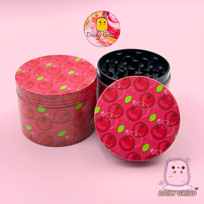 Red Apple Juicy Fruit Candy  - 50mm 4-Piece High Quality Custom Metal Tobacco Herb Grinder Gift Idea