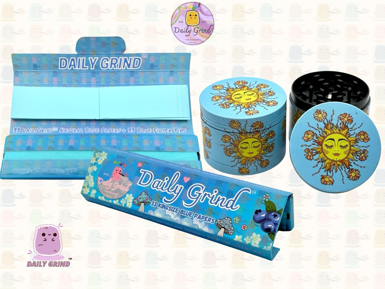 50mm Mignon Soleil et Fleur Joyeux Tournesol Énergie Calme - 4 parties Broyeur d'herbes en métal de haute qualité Cadeau 