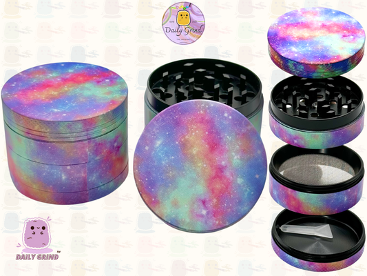 Voie lactée colorée galaxie mignonne 50mm 4 pièces cadeau de broyeur d'herbes en métal personnalisé de haute qualité 