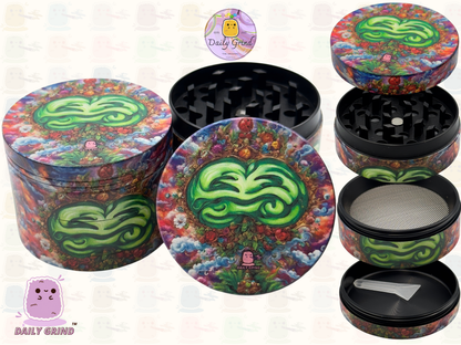 Motif Trippy coloré ondulé liquide Hallucination 50mm 4 pièces haute qualité personnalisé métal herbe broyeur cadeau 