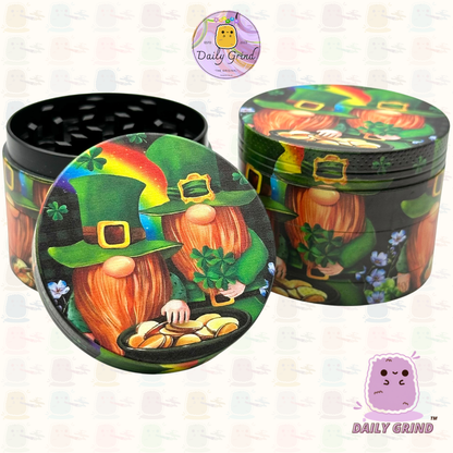 Pot de lutin mignon de 50mm, arc-en-ciel doré, 4 pièces, broyeur d'herbes en métal personnalisé de haute qualité, cadeau 