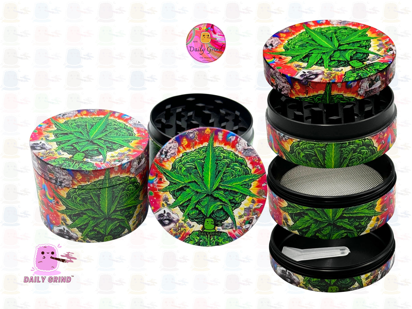 Crazy Cartoon Big Bang - 50mm Premium 4-Piece Custom Metal Kitchen Herb Grinder Gift Idea