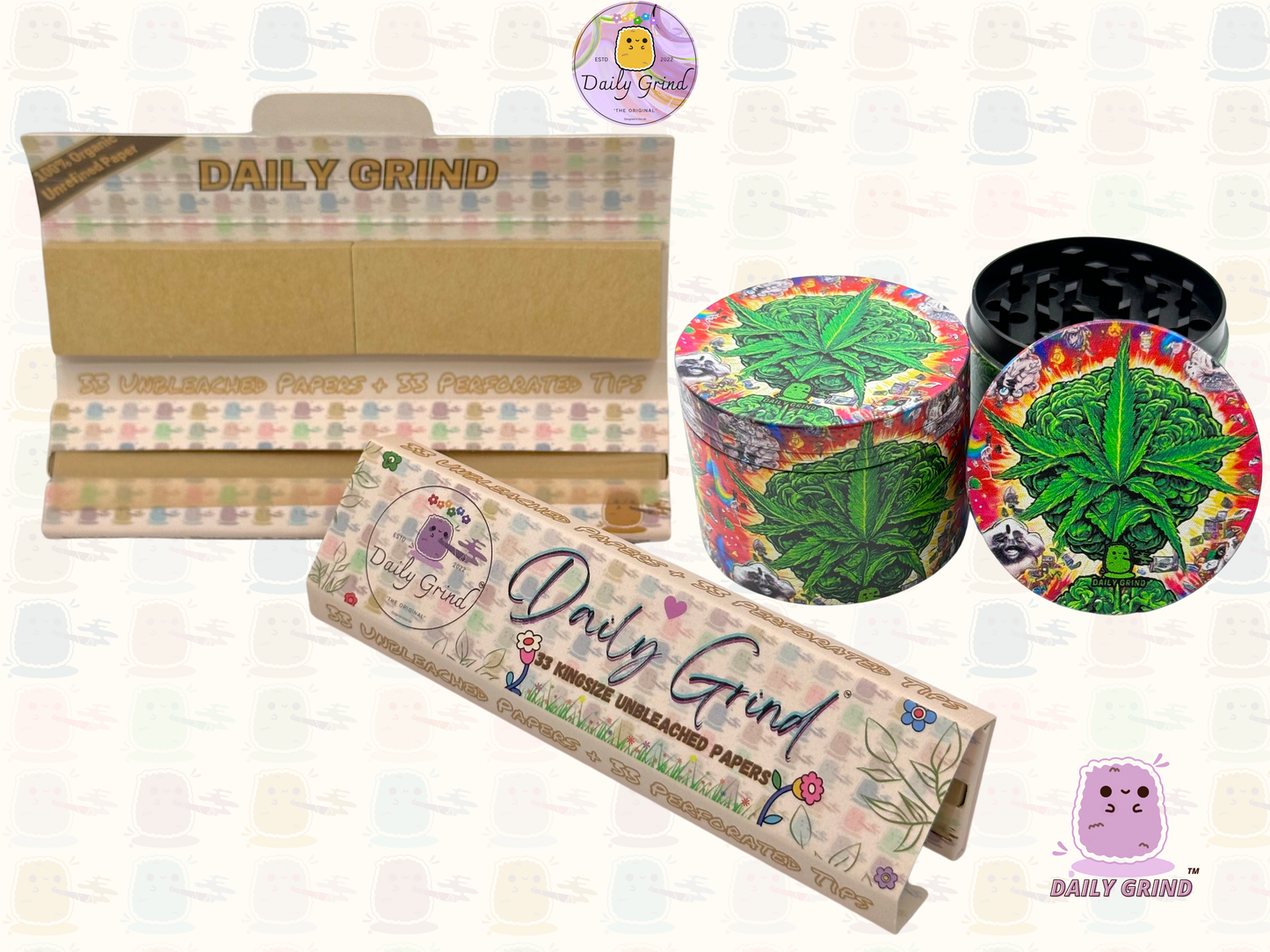 Motif Trippy coloré ondulé liquide Hallucination 50mm 4 pièces haute qualité personnalisé métal herbe broyeur cadeau 