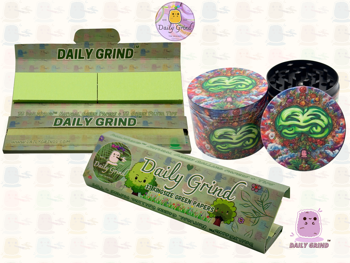 Motif Trippy coloré ondulé liquide Hallucination 50mm 4 pièces haute qualité personnalisé métal herbe broyeur cadeau 