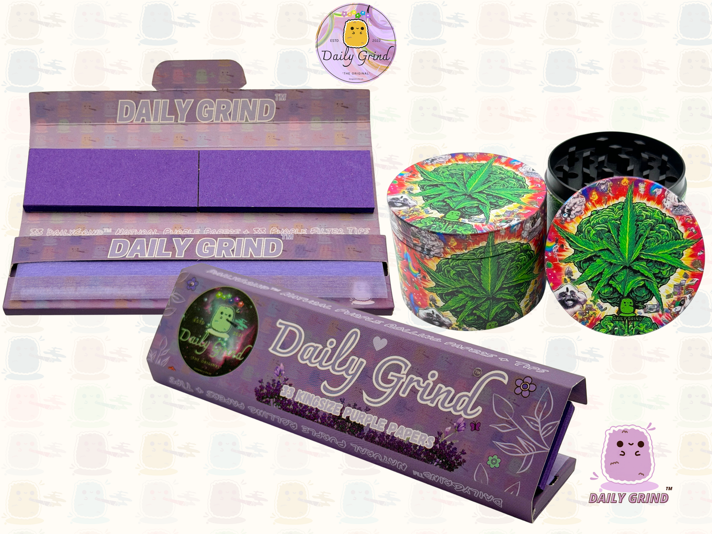 Motif Trippy coloré ondulé liquide Hallucination 50mm 4 pièces haute qualité personnalisé métal herbe broyeur cadeau 