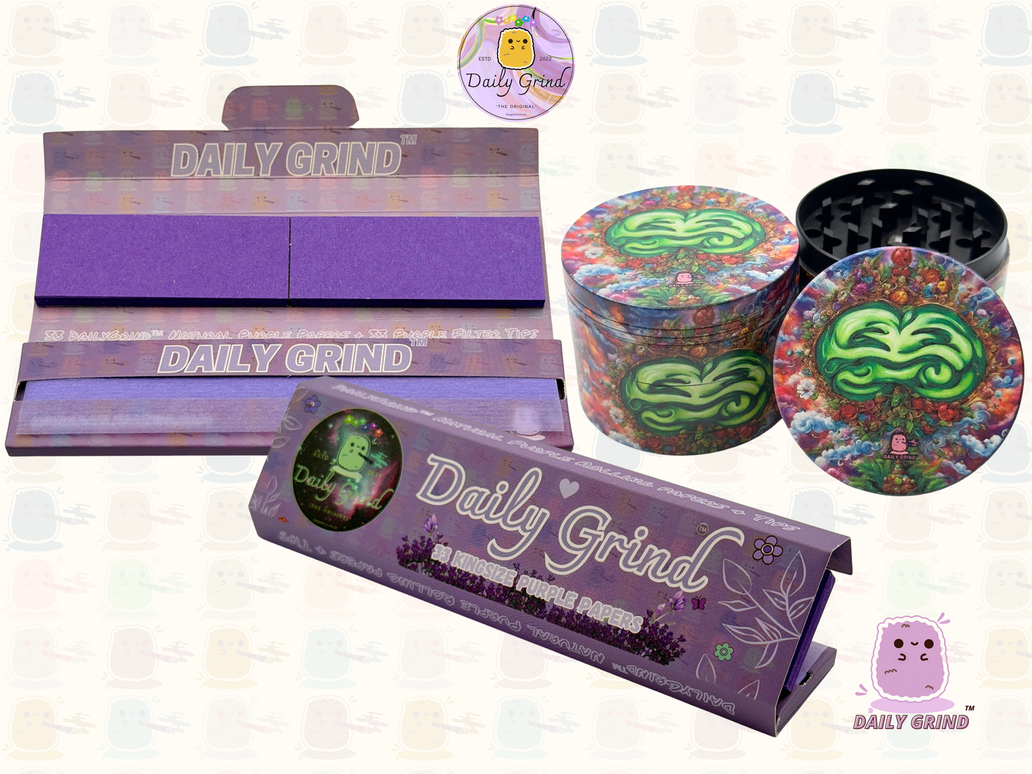 Motif Trippy coloré ondulé liquide Hallucination 50mm 4 pièces haute qualité personnalisé métal herbe broyeur cadeau 