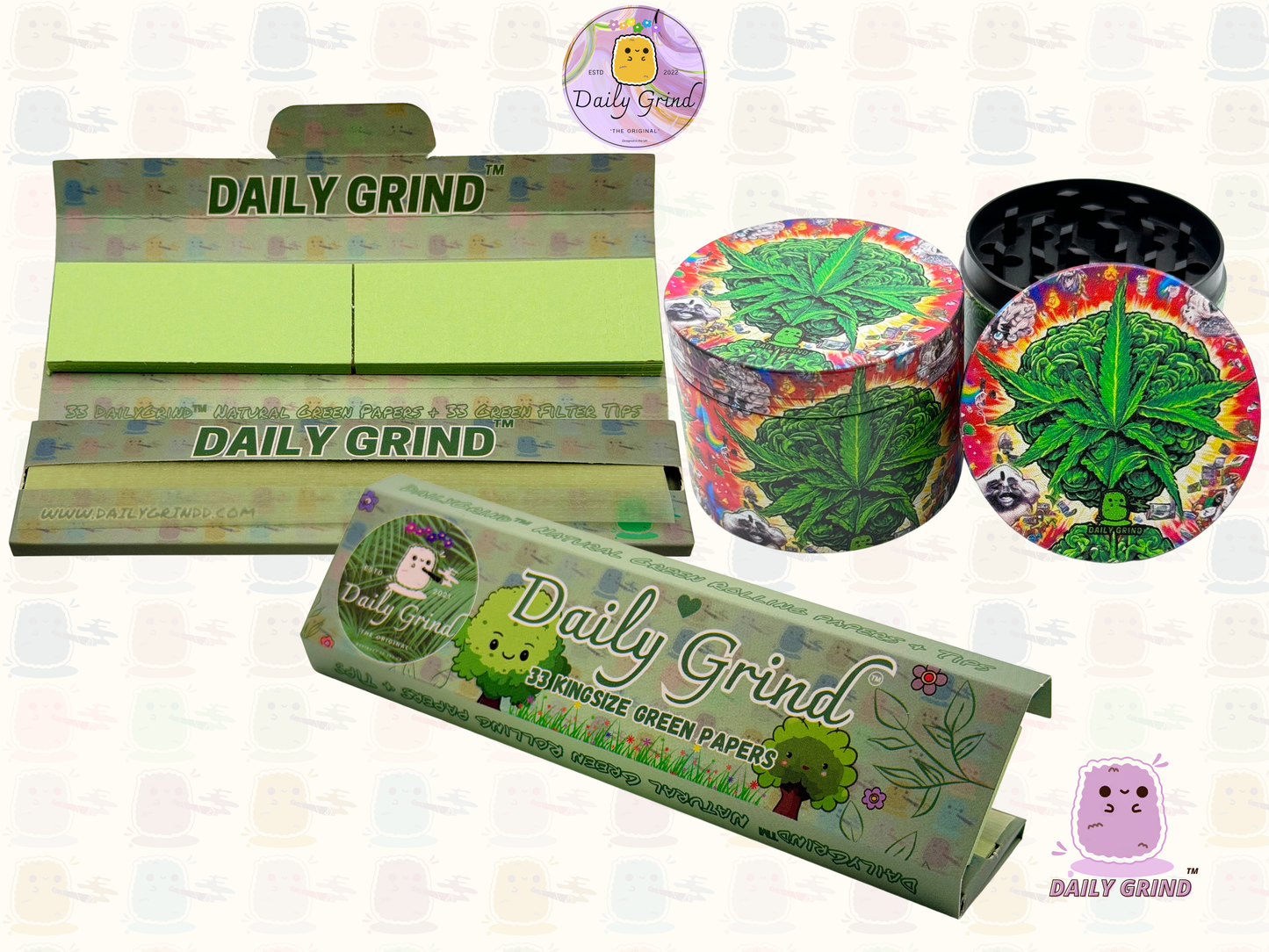 Motif Trippy coloré ondulé liquide Hallucination 50mm 4 pièces haute qualité personnalisé métal herbe broyeur cadeau 