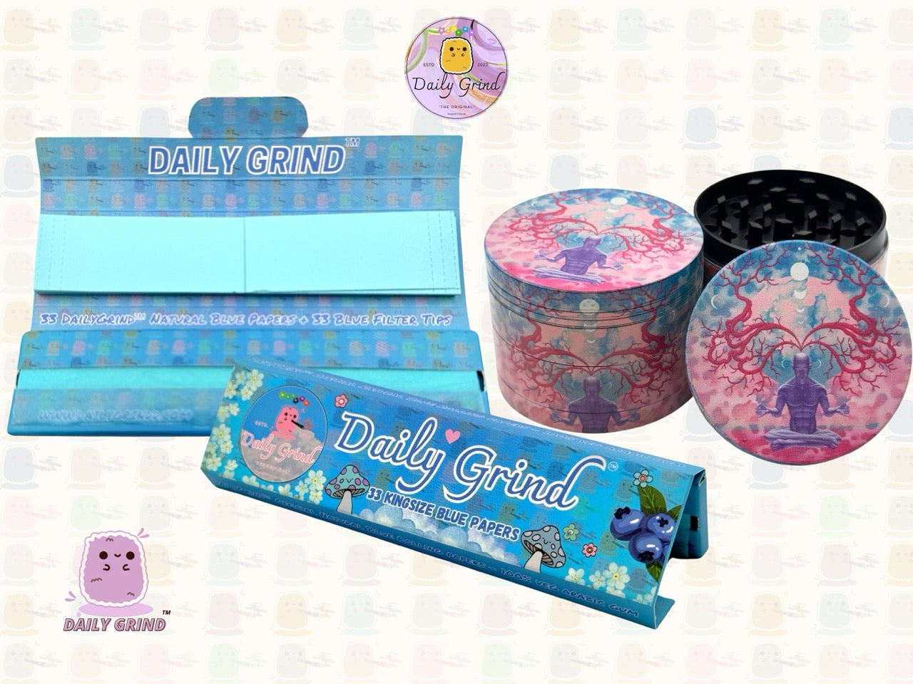 Motif Trippy coloré ondulé liquide Hallucination 50mm 4 pièces haute qualité personnalisé métal herbe broyeur cadeau 