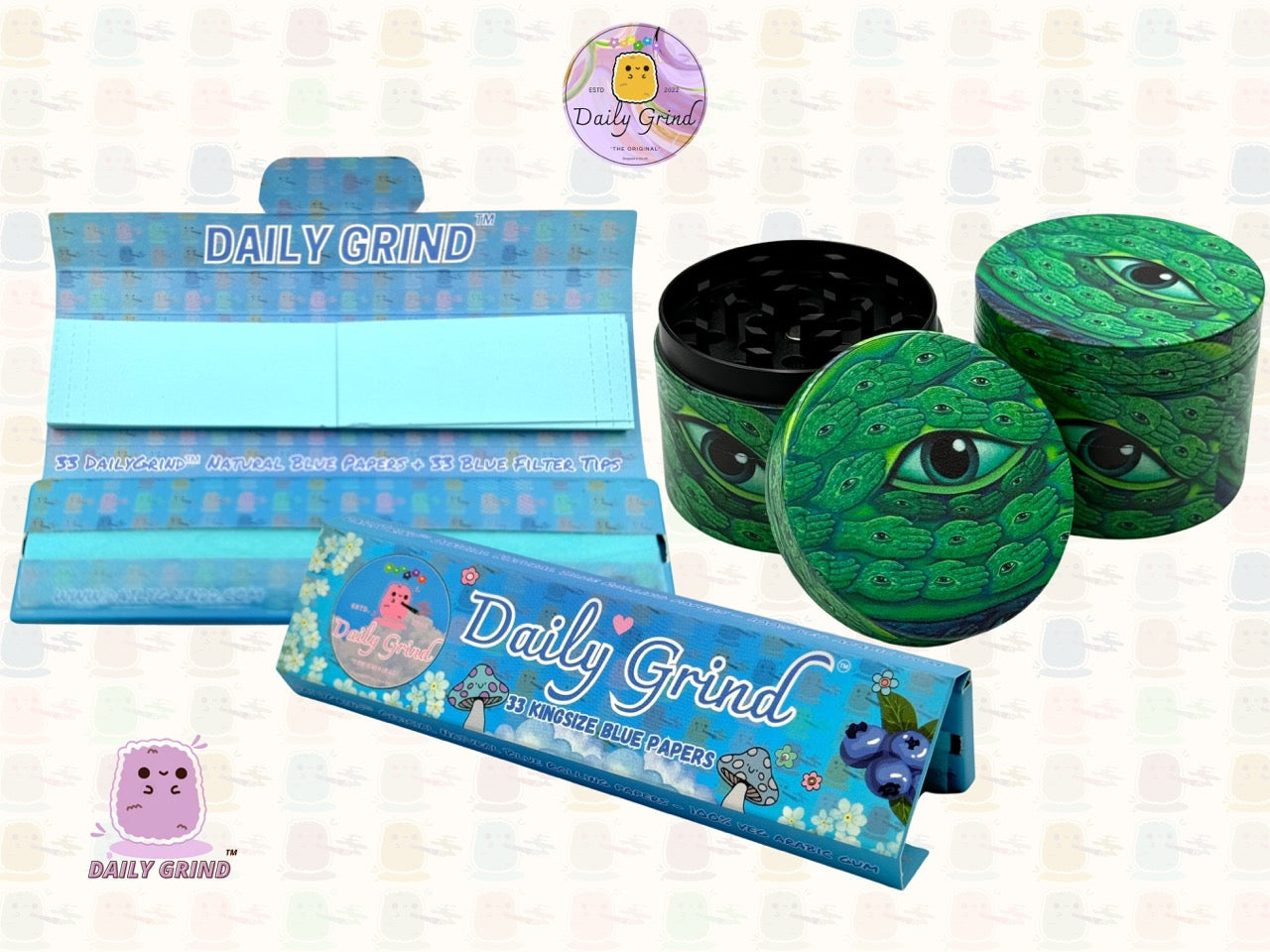 Motif Trippy coloré ondulé liquide Hallucination 50mm 4 pièces haute qualité personnalisé métal herbe broyeur cadeau 
