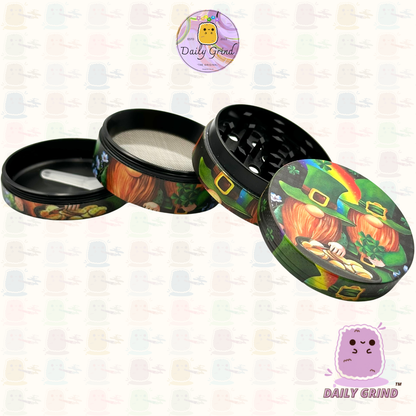 Pot de lutin mignon de 50mm, arc-en-ciel doré, 4 pièces, broyeur d'herbes en métal personnalisé de haute qualité, cadeau 